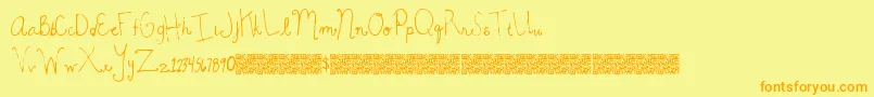 フォントMagicBeauty – オレンジの文字が黄色の背景にあります。
