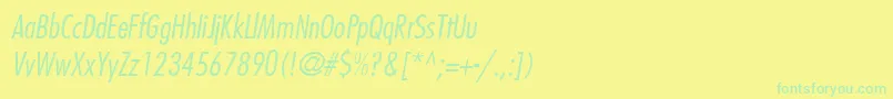 Czcionka KudosLightCondensedSsiNormal – zielone czcionki na żółtym tle