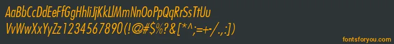 フォントKudosLightCondensedSsiNormal – 黒い背景にオレンジの文字