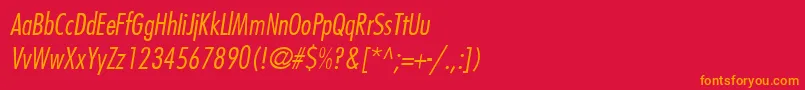 KudosLightCondensedSsiNormal Font – Orange Fonts on Red Background