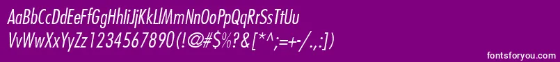 フォントKudosLightCondensedSsiNormal – 紫の背景に白い文字