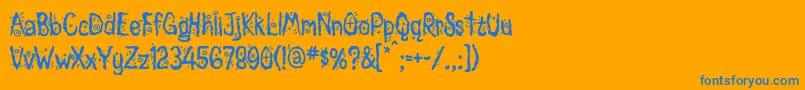 Magician Font – Blue Fonts on Orange Background