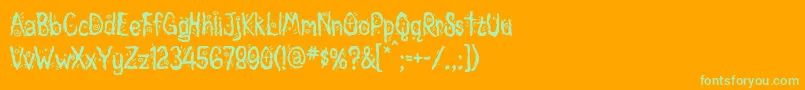 Magician Font – Green Fonts on Orange Background