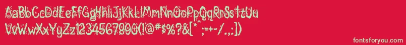 Magician Font – Green Fonts on Red Background