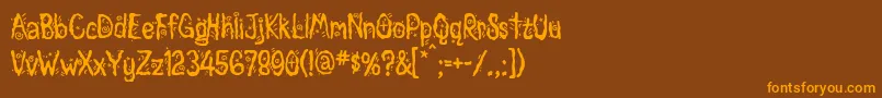 Magician-Schriftart – Orangefarbene Schriften auf braunem Hintergrund