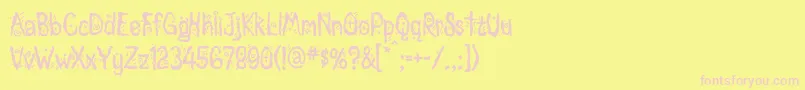 Magician-Schriftart – Rosa Schriften auf gelbem Hintergrund