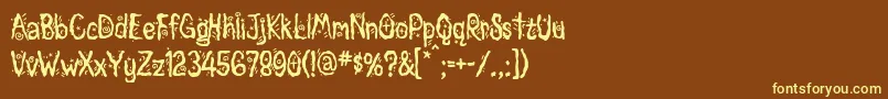 Magician-fontti – keltaiset fontit ruskealla taustalla