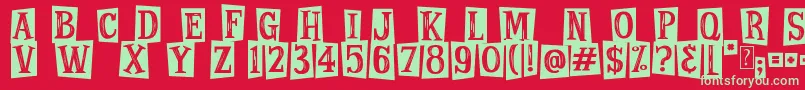 Magicians Daughter Font – Green Fonts on Red Background