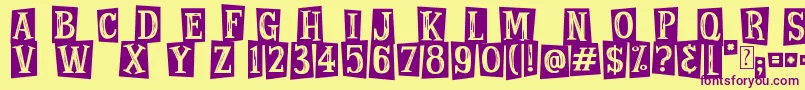 Magicians Daughter Font – Purple Fonts on Yellow Background