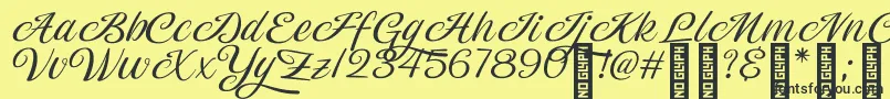 Magiera Script Font – Black Fonts on Yellow Background