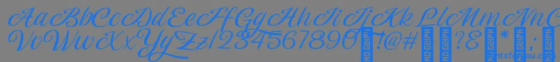 Magiera Script-Schriftart – Blaue Schriften auf grauem Hintergrund