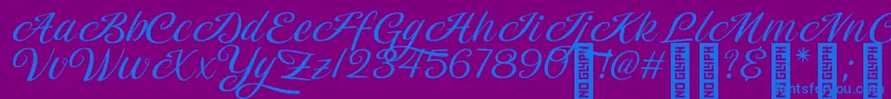 Magiera Script Font – Blue Fonts on Purple Background