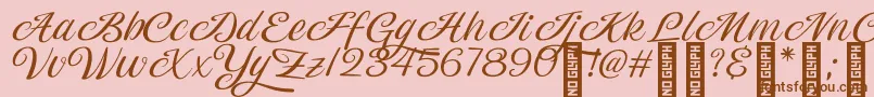 Fonte Magiera Script – fontes marrons em um fundo rosa