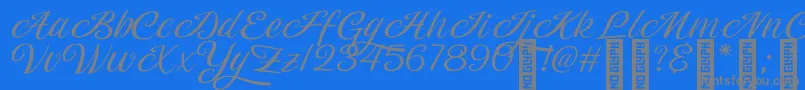 Magiera Script-Schriftart – Graue Schriften auf blauem Hintergrund