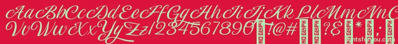 Magiera Script Font – Green Fonts on Red Background