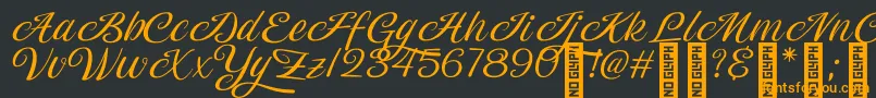 Magiera Script Font – Orange Fonts on Black Background