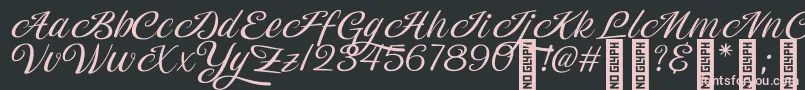 Magiera Script Font – Pink Fonts on Black Background