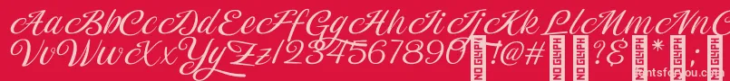 Magiera Script-Schriftart – Rosa Schriften auf rotem Hintergrund