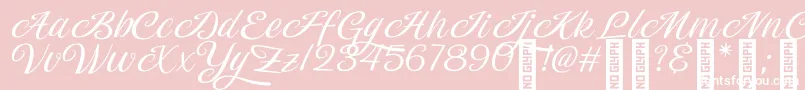 Magiera Script-Schriftart – Weiße Schriften auf rosa Hintergrund