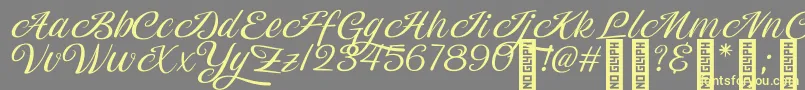 Magiera Script Font – Yellow Fonts on Gray Background