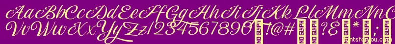 Magiera Script Font – Yellow Fonts on Purple Background