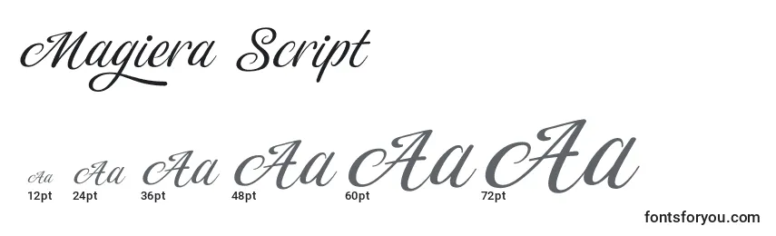 Размеры шрифта Magiera Script