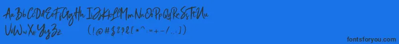 フォントMagistoe – 黒い文字の青い背景