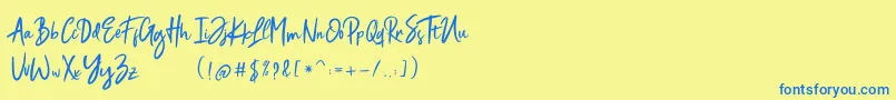 Magistoe Font – Blue Fonts on Yellow Background