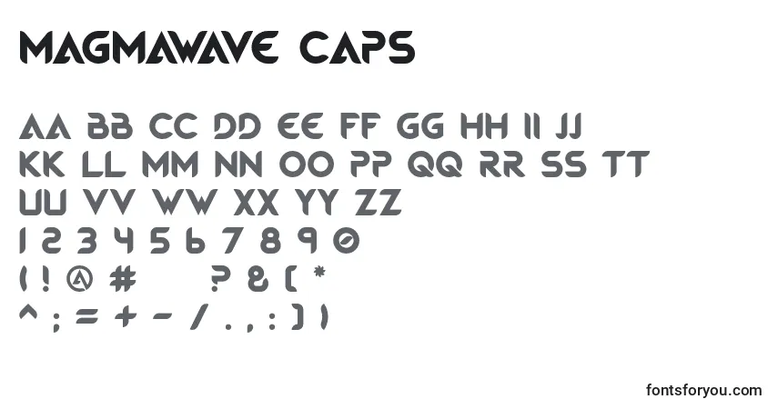 Czcionka MagmaWave Caps – alfabet, cyfry, specjalne znaki