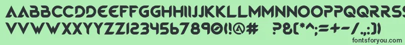 フォントMagmaWave Caps – 緑の背景に黒い文字