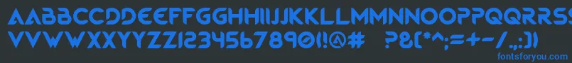 フォントMagmaWave Caps – 黒い背景に青い文字