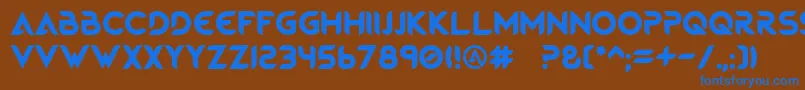 フォントMagmaWave Caps – 茶色の背景に青い文字