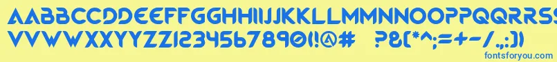 MagmaWave Caps Font – Blue Fonts on Yellow Background