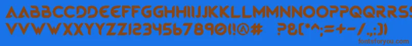 MagmaWave Caps Font – Brown Fonts on Blue Background