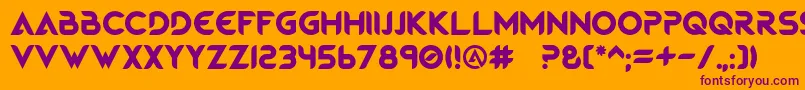 MagmaWave Caps-fontti – violetit fontit oranssilla taustalla
