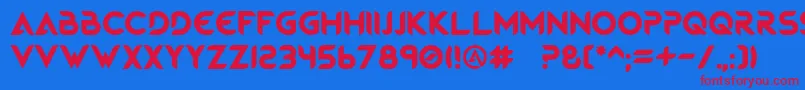 MagmaWave Caps-Schriftart – Rote Schriften auf blauem Hintergrund
