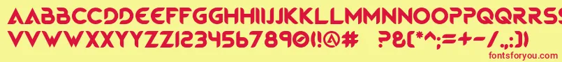 MagmaWave Caps-Schriftart – Rote Schriften auf gelbem Hintergrund