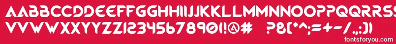 フォントMagmaWave Caps – 赤い背景に白い文字