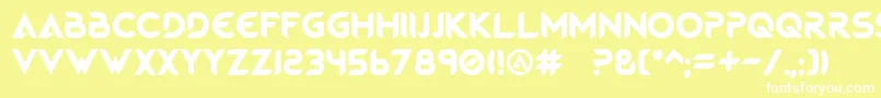 フォントMagmaWave Caps – 黄色い背景に白い文字