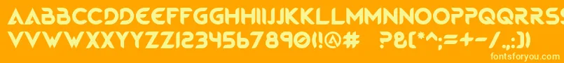 フォントMagmaWave Caps – オレンジの背景に黄色の文字