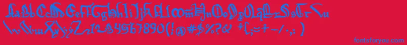 Magna Carta Font – Blue Fonts on Red Background