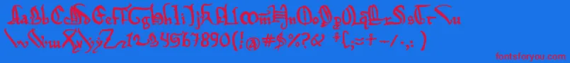 Magna Carta Font – Red Fonts on Blue Background