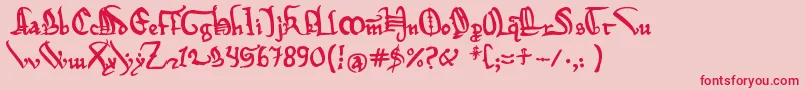 Magna Carta Font – Red Fonts on Pink Background