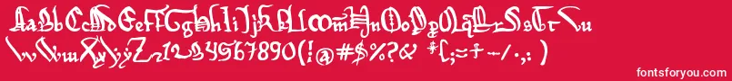Magna Carta-Schriftart – Weiße Schriften auf rotem Hintergrund