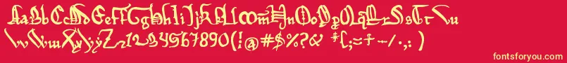 フォントMagna Carta – 黄色の文字、赤い背景