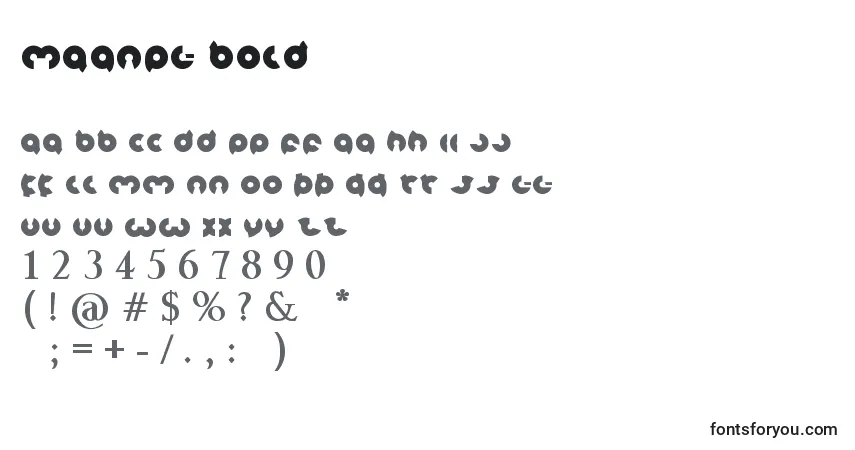 Schriftart Magnet Bold – Alphabet, Zahlen, spezielle Symbole