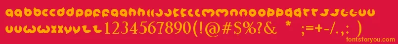 フォントmagnet Bold – 赤い背景にオレンジの文字