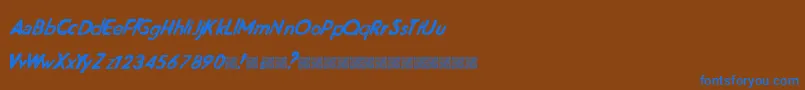 MagneticFriends Font – Blue Fonts on Brown Background