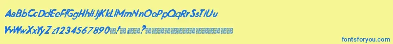 MagneticFriends Font – Blue Fonts on Yellow Background