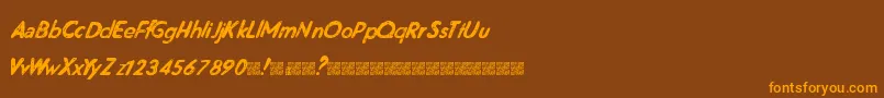 MagneticFriends Font – Orange Fonts on Brown Background